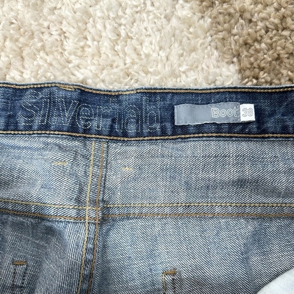 Levis SilverTab Vintage Y2K Baggy Stone Wash  Denim Hiphop Jnco Jeans 38x30 - Picture 6 of 12